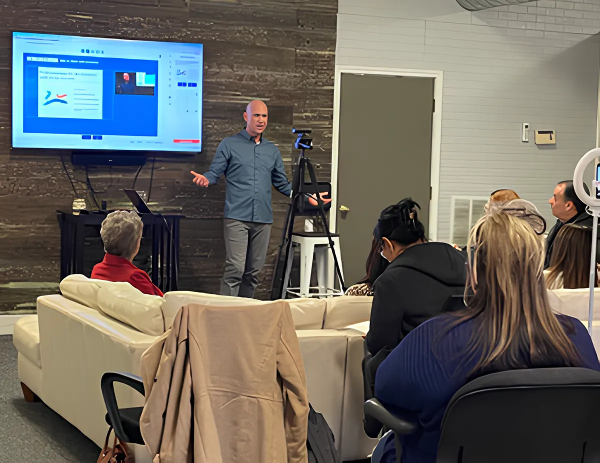 A live marketing training session for agents
